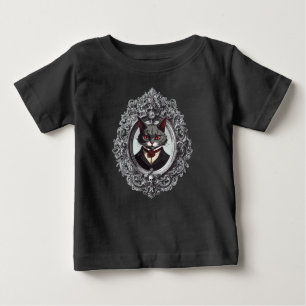 Camiseta De Bebé Gato de Halloween, retrato de gato de vampiro