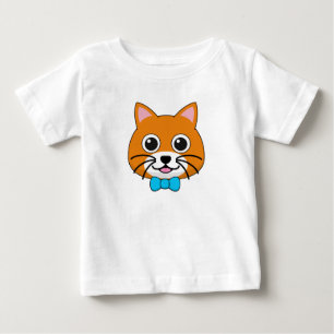 Camiseta De Bebé Gato de jengibre feliz lindo con papillón