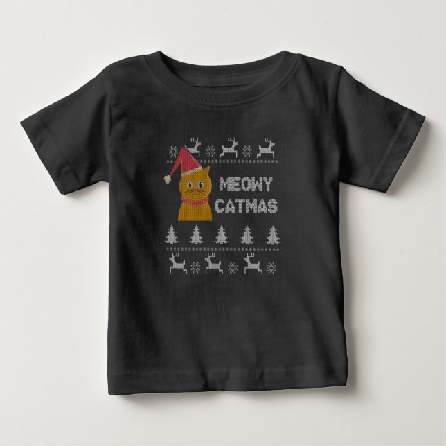 Camiseta De Bebé Gato de navidades (Anverso)