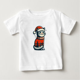 Camiseta De Bebé Gato de Navidades de corte