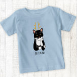 Camiseta De Bebé Gato de Navidades sarcásticos<br><div class="desc">Un sarcástico,  fastidiado y poco entusiasta gato de esmoquin blanco y negro con Navidades que ríe. Ho ho ho ho,  y todo eso. Cambie o quite el texto al personalizar.</div>