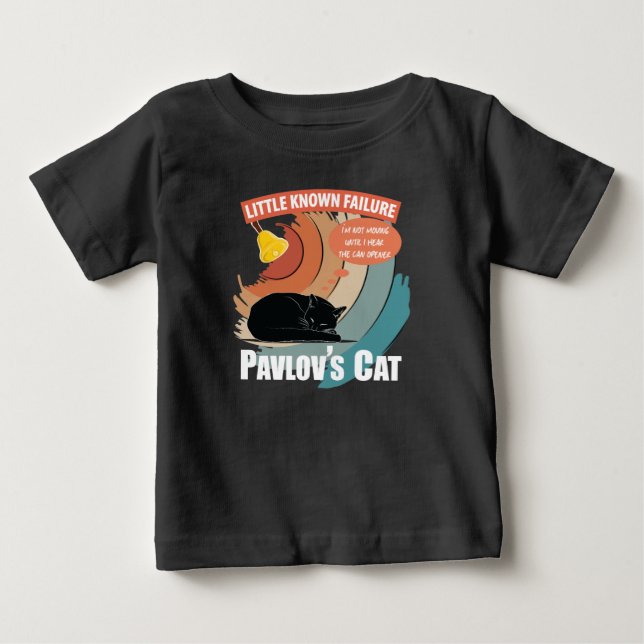 Camiseta De Bebé Gato de Pavlov - Psicología divertida (Anverso)