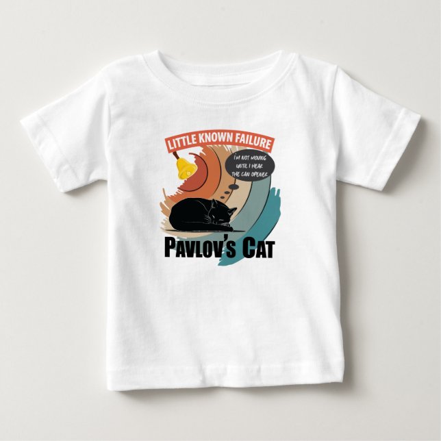 Camiseta De Bebé Gato de Pavlov - Psicología divertida (Anverso)