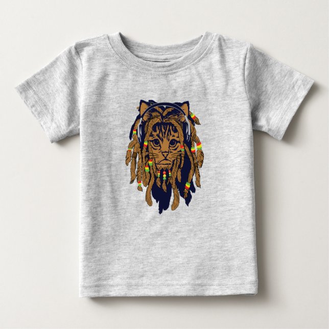 Camiseta De Bebé Gato de reggae (Anverso)