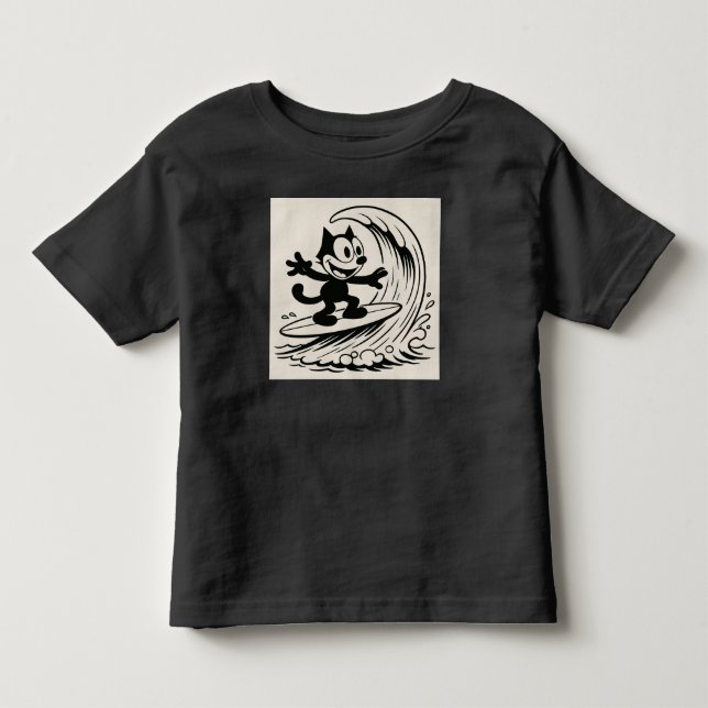 Camiseta De Bebé Gato de Surfing (Anverso)