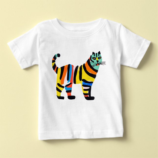 Camiseta De Bebé Gato de tigre lindo y colorido (Subido por el creador)