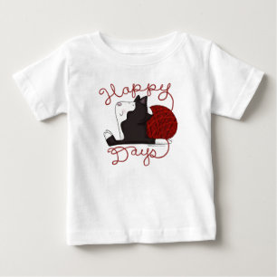 Camiseta De Bebé Gato de Tuxedo - Días felices