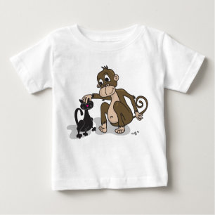 Camiseta De Bebé Gato del amor del mono