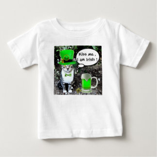 CAMISETA DE BEBÉ GATO DEL DÍA DE SAN PATRICK CON CERVEZA IRLANDESA