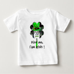 CAMISETA DE BEBÉ GATO DEL DÍA DE SAN PATRICK CON COLOR VERDE