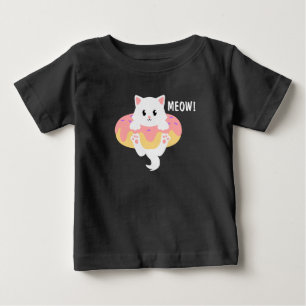 Camiseta De Bebé Gato Divertido Donut Maullar Niños Lindos