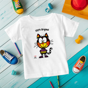 Camiseta De Bebé Gato divertido personalizable con nombre y etiquet
