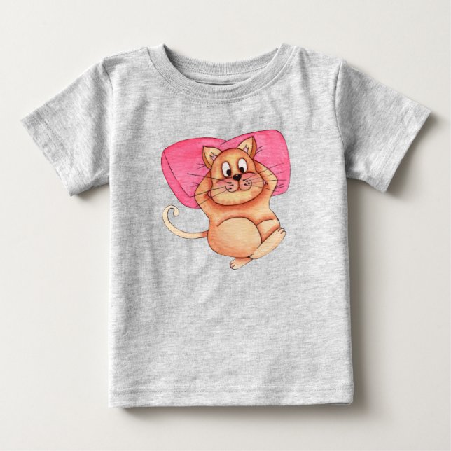 Camiseta De Bebé Gato Divertido Pet Cute (Anverso)