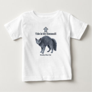 Camiseta De Bebé Gato divertido ruso azul – Este es mi humano