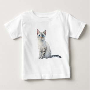 Camiseta De Bebé Gato egeo con ojos azules llamativos