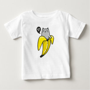Camiseta De Bebé Gato en banana