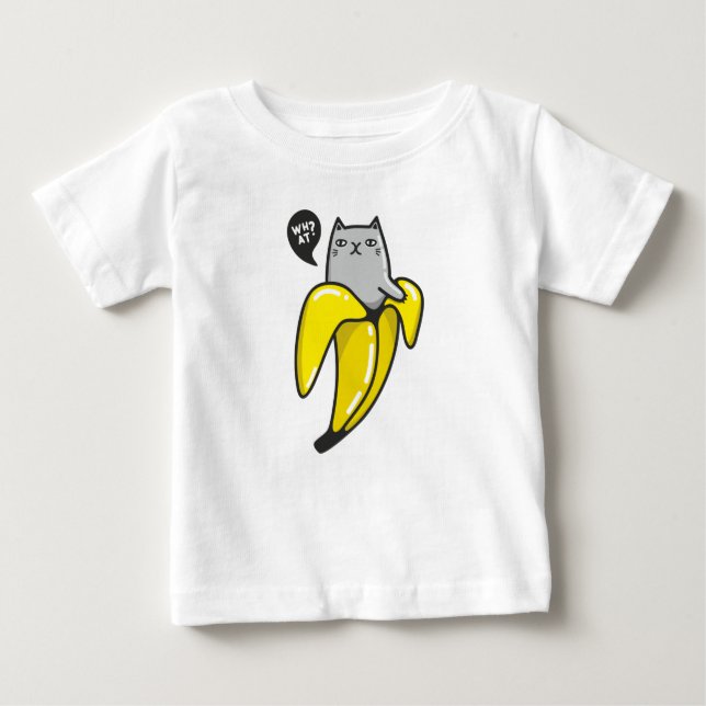 Camiseta De Bebé Gato en banana (Anverso)