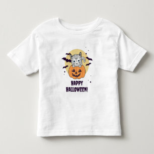 Camiseta De Bebé Gato En Calabaza Gatos Dulces Feliz Halloween