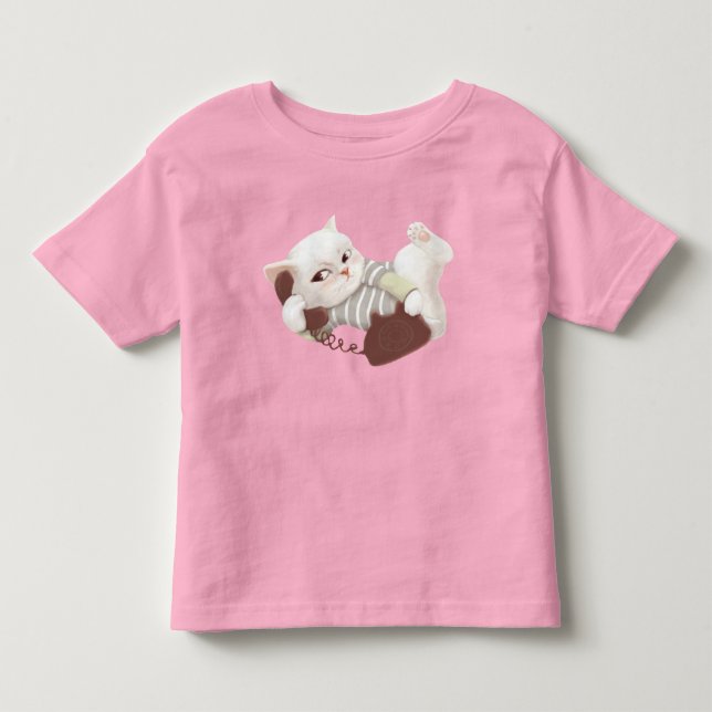 Camiseta De Bebé Gato en el teléfono (Anverso)