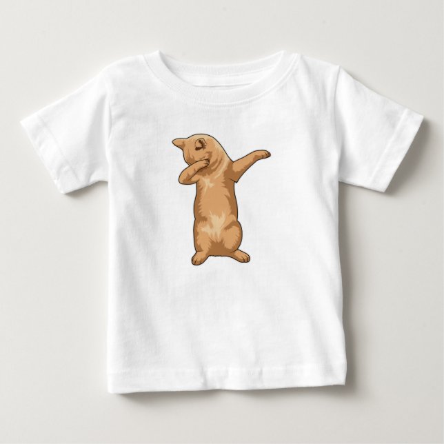 Camiseta De Bebé Gato en Hip Hop Dance Dab (Anverso)