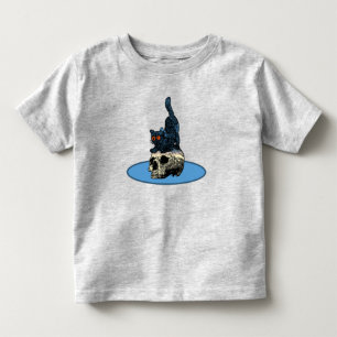 Camiseta De Bebé Gato en la calavera bebé niño niña Halloween 2023
