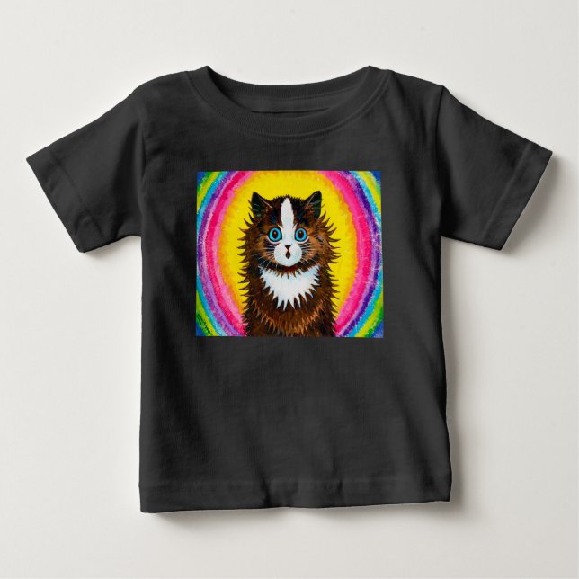 Camiseta De Bebé Gato en un arcoiris, Louis Wain Baby T-Shirt (Anverso)