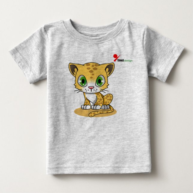 Camiseta de bebé gato encantador | Leopardo estamp (Anverso)