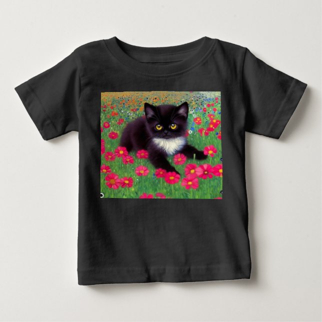 Camiseta De Bebé Gato esmoquin de Gustav Klimt (Anverso)