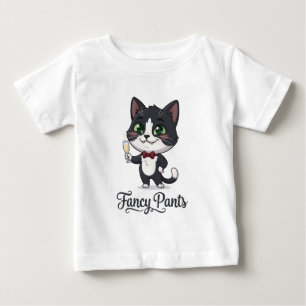 Camiseta De Bebé Gato esmoquin de pantalones elegantes brinda