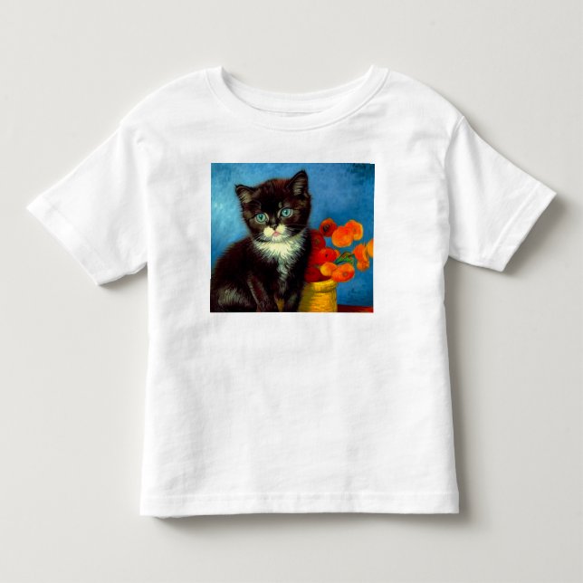 Camiseta De Bebé Gato esmoquin de Van Gogh  (Anverso)