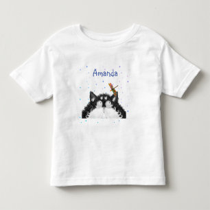 Camiseta De Bebé Gato esmoquin sorprendido por una libélula