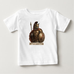 Camiseta De Bebé Gato Espartano Azul Ruso