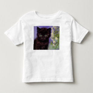 Camiseta De Bebé Gato estilo Van Gogh con flores blancas