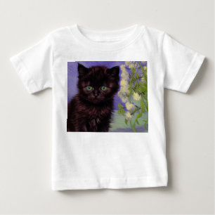 Camiseta De Bebé Gato estilo Van Gogh con flores blancas