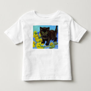 Camiseta De Bebé Gato estilo Van Gogh con girasoles