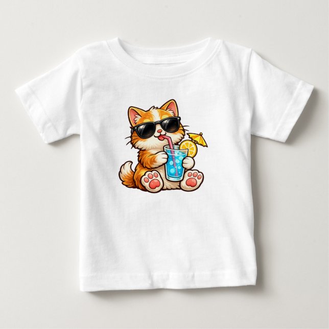 Camiseta De Bebé Gato fresco de verano (Anverso)