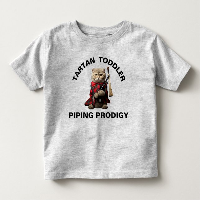 Camiseta De Bebé Gato frito escocés con pipas (Anverso)