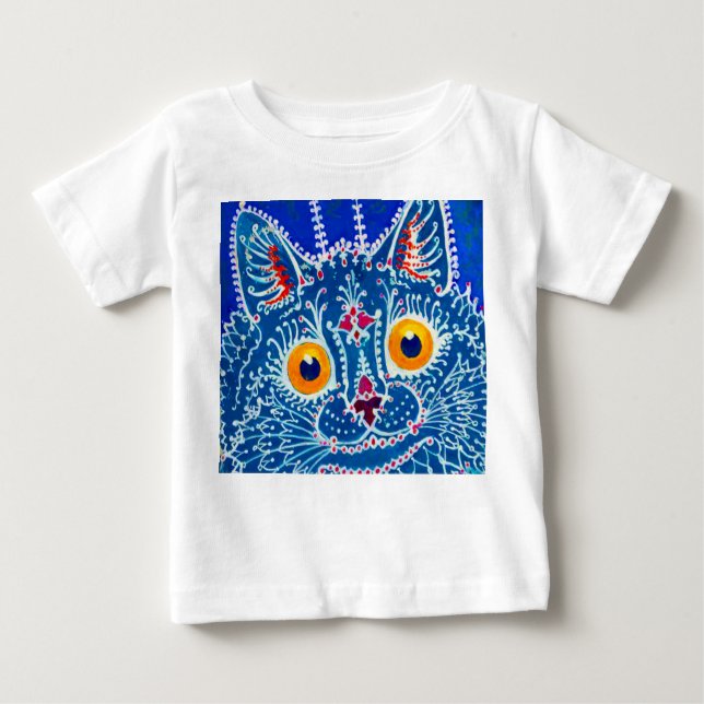 Camiseta De Bebé Gato gótico azul (Anverso)