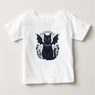 Camiseta De Bebé Gato gótico con alas murales