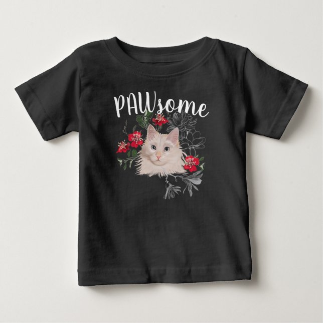 Camiseta de bebé gato impresionante (Anverso)