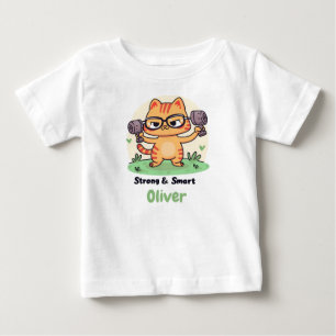 Camiseta De Bebé Gato inteligente fuerte