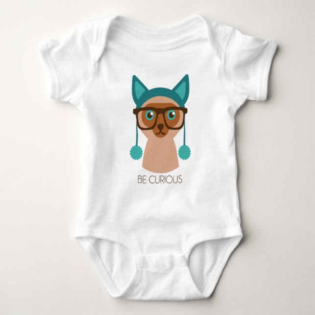 Camiseta De Bebé Gato inteligente inteligente (Anverso)