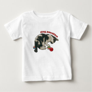 Camiseta De Bebé Gato jugando con CANICAS, Mantén la Pata Positiva,
