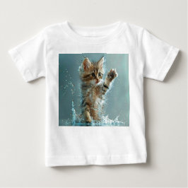 Camiseta De Bebé gato jugando en el agua