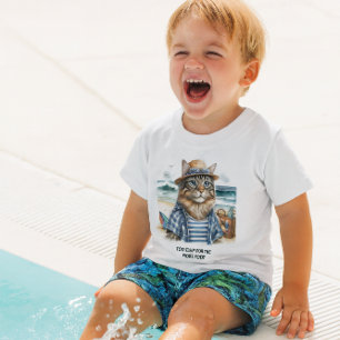 Camiseta De Bebé Gato Kitty de Guay en la playa