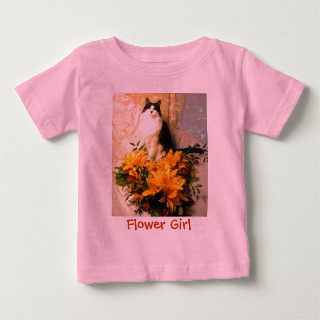 Camiseta De Bebé Gato Kitty De La Niña Flor (Anverso)