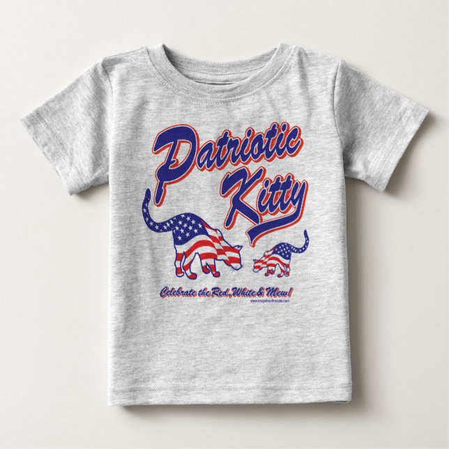 Camiseta De Bebé Gato Kitty Patriótico (Anverso)