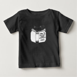 Camiseta De Bebé Gato leyendo Cómo destruir a tus enemigos con amab