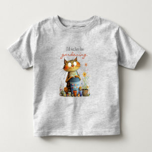 Camiseta De Bebé Gato Lindo Caprichoso "Mejor Estoy Jardinería"