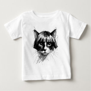 Camiseta De Bebé Gato Lindo con Peluca (Estilo 4) Arte Refinado